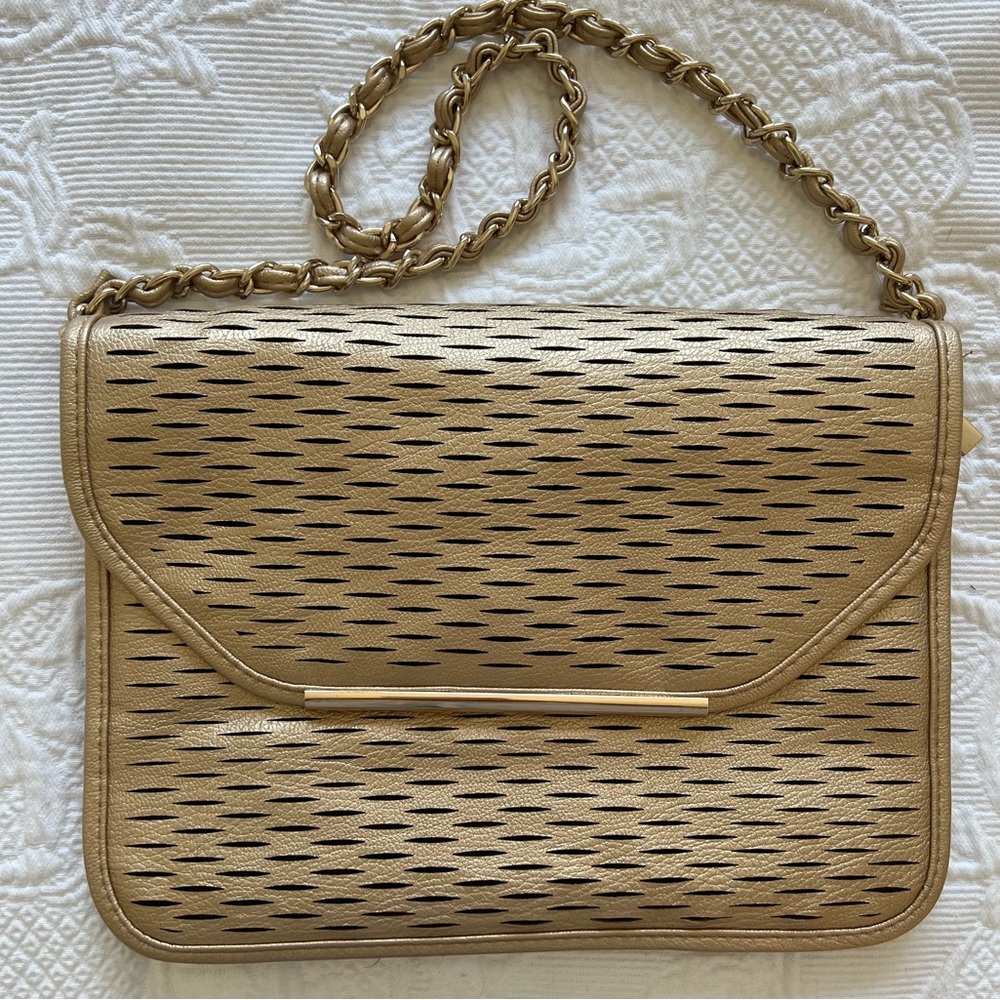 Ivanka trump womens gold chain shoulder handbag